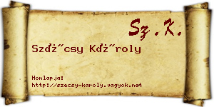 Szécsy Károly névjegykártya