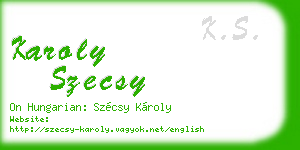 karoly szecsy business card