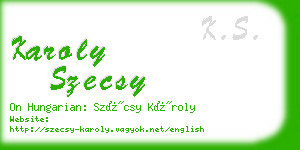 karoly szecsy business card